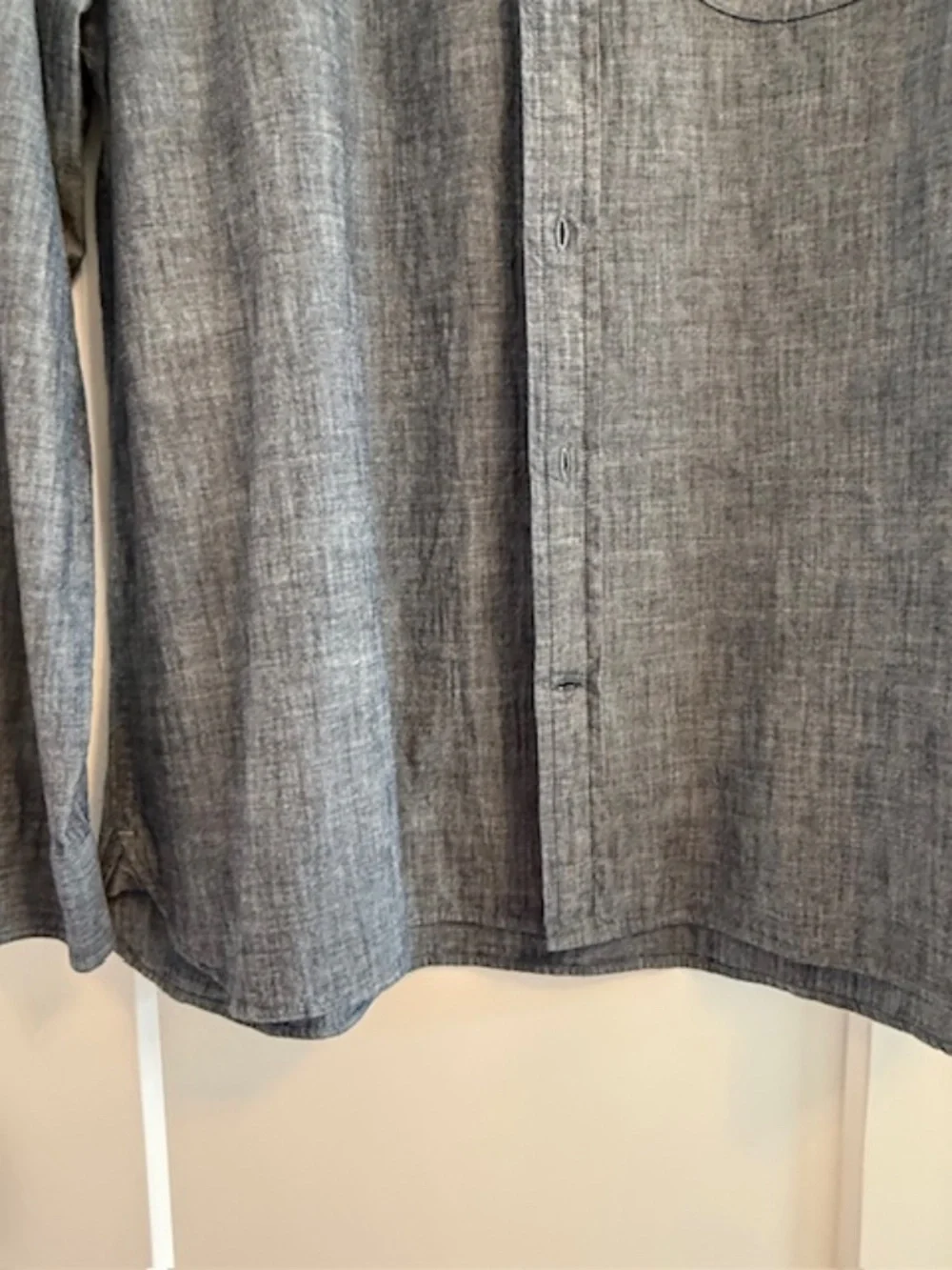 Banana Republic Men Large Standard Fit Cotton Charcoal Gray Shirt EUC
